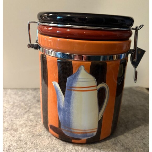 Certified International Coffee Canister 7" Tall  5.5 Wide  # 2836 - Picture 2 of 6